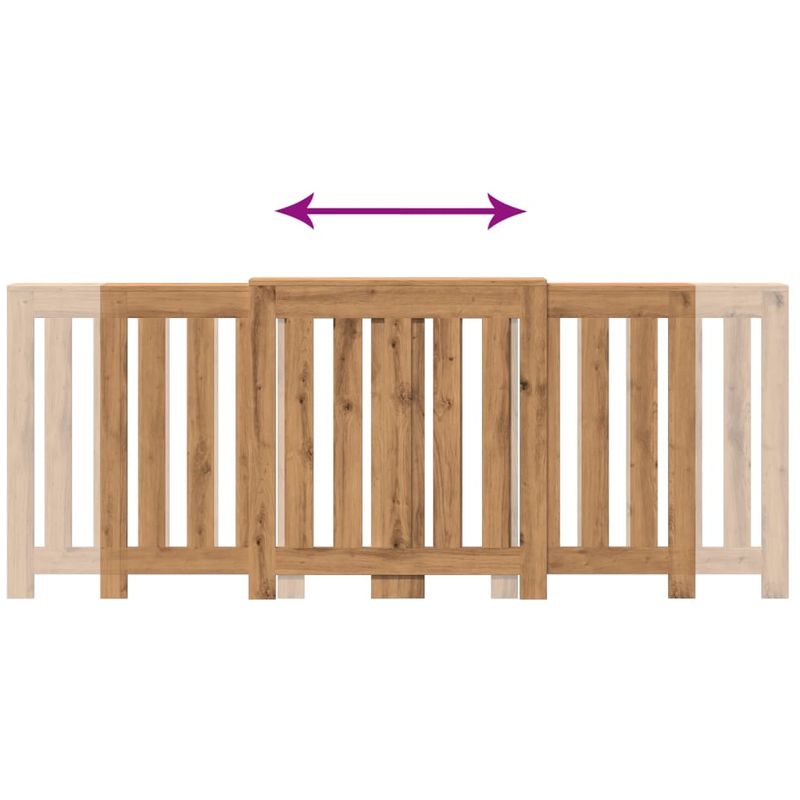 Casa si Gradina - Termice - Calorifere si accesorii - Accesorii calorifere - Masca pentru calorifer stejar artizanal 205x21,5x83,5 cm lemn, design lamele verticale - Infinity.ro