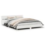 Casa si Gradina - Mobilier - Paturi si accesorii - Paturi - Cadru de pat cu tablie, alb, 160x200 cm, lemn masiv de pin - Infinity.ro