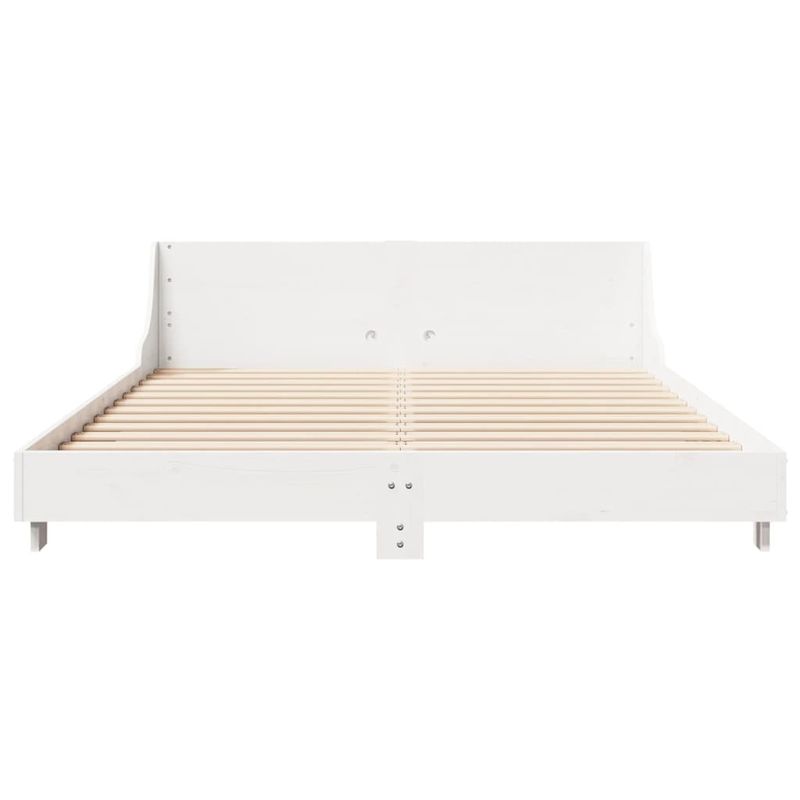 Casa si Gradina - Mobilier - Paturi si accesorii - Paturi - Cadru de pat cu tablie, alb, 160x200 cm, lemn masiv de pin - Infinity.ro