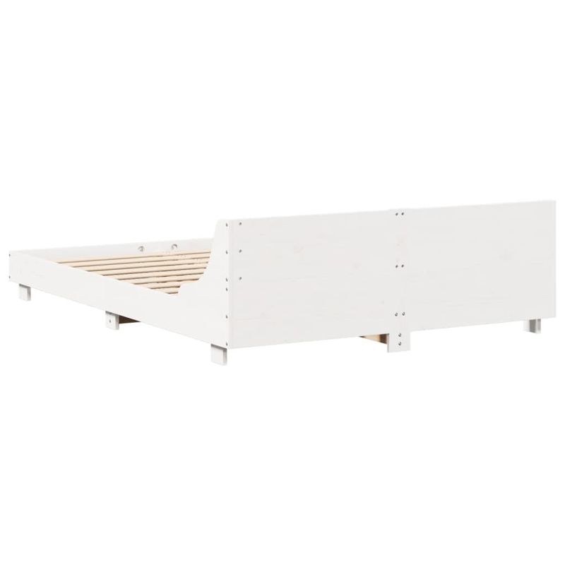 Casa si Gradina - Mobilier - Paturi si accesorii - Paturi - Cadru de pat cu tablie, alb, 160x200 cm, lemn masiv de pin - Infinity.ro