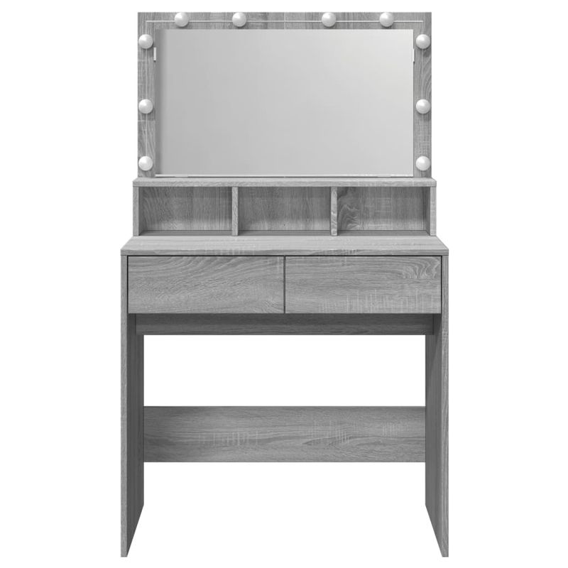 Casa si Gradina - Mobilier - Comode si corpuri - Masute de toaleta - Masa de toaleta cu LED, gri sonoma, 80x41x134,5 cm - Infinity.ro