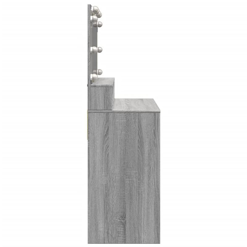 Casa si Gradina - Mobilier - Comode si corpuri - Masute de toaleta - Masa de toaleta cu LED, gri sonoma, 80x41x134,5 cm - Infinity.ro
