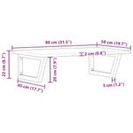 Casa si Gradina - Mobilier - Comode si corpuri - Masute de toaleta - Raft pentru lavoar montat pe perete, otel și lemn masiv acacia, maro și negru, mărime 80x50x2 cm, model trapez - Infinity.ro