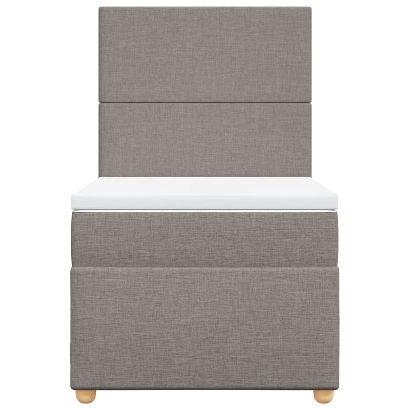 Casa si Gradina - Mobilier - Paturi si accesorii - Paturi - Pat box spring cu saltea, gri taupe, 100x200 cm, textil - Infinity.ro