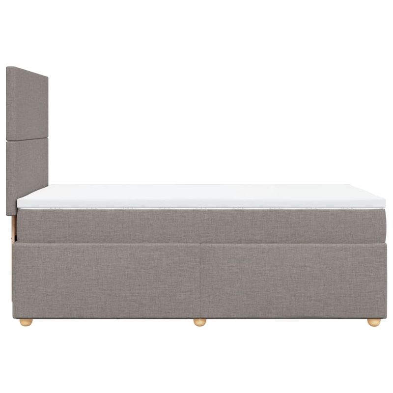 Casa si Gradina - Mobilier - Paturi si accesorii - Paturi - Pat box spring cu saltea, gri taupe, 100x200 cm, textil - Infinity.ro