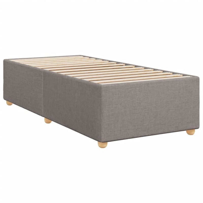 Casa si Gradina - Mobilier - Paturi si accesorii - Paturi - Pat box spring cu saltea, gri taupe, 100x200 cm, textil - Infinity.ro