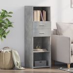 Casa si Gradina - Mobilier - Comode si corpuri - Corpuri bucatarie - Dulap inalt, gri beton, 40x42,5x124 cm, lemn prelucrat - Infinity.ro