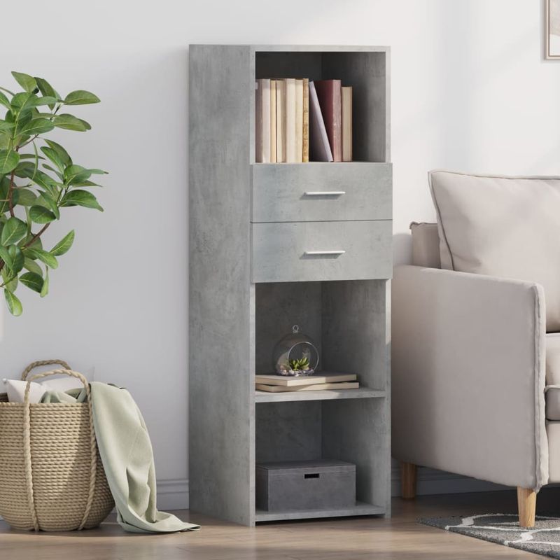 Casa si Gradina - Mobilier - Comode si corpuri - Corpuri bucatarie - Dulap inalt, gri beton, 40x42,5x124 cm, lemn prelucrat - Infinity.ro