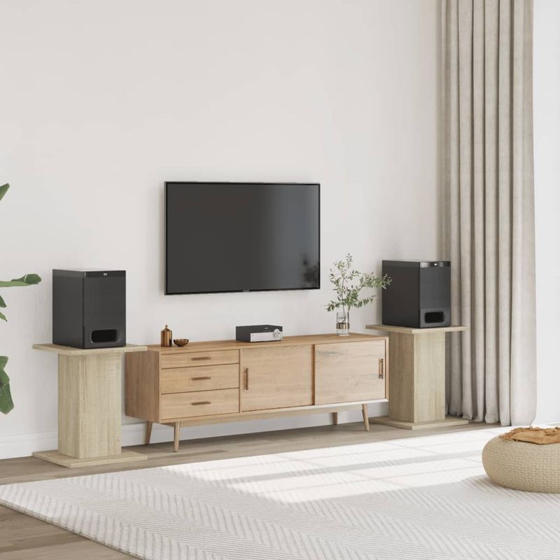 Casa si Gradina - Mobilier - Biblioteci si rafturi - Etajere - Suporturi de difuzoare 2 buc. sonoma 30x30x60 cm lemn prelucrat - Infinity.ro