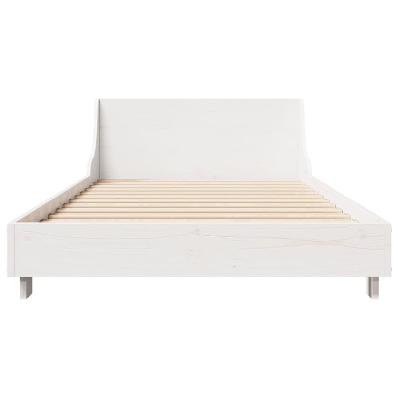 Casa si Gradina - Mobilier - Paturi si accesorii - Paturi - Cadru de pat cu tablie, alb, 100x200 cm, lemn masiv pin - Infinity.ro