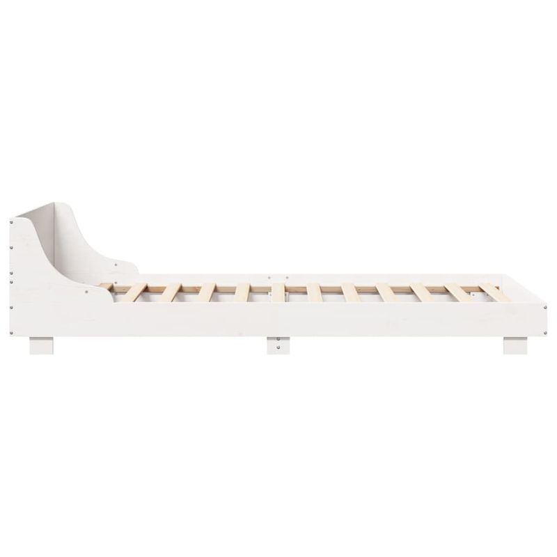 Casa si Gradina - Mobilier - Paturi si accesorii - Paturi - Cadru de pat cu tablie, alb, 100x200 cm, lemn masiv pin - Infinity.ro