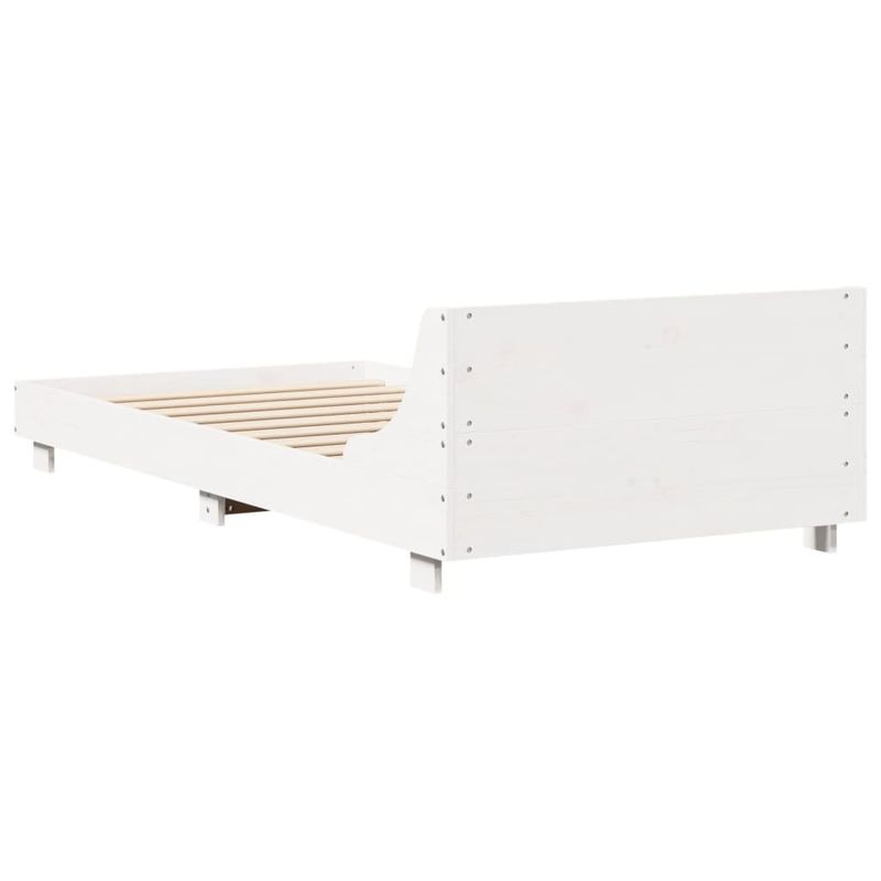 Casa si Gradina - Mobilier - Paturi si accesorii - Paturi - Cadru de pat cu tablie, alb, 100x200 cm, lemn masiv pin - Infinity.ro