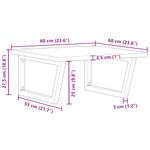Casa si Gradina - Mobilier - Comode si corpuri - Masute de toaleta - Raft pentru lavoar montat pe perete, otel și lemn masiv stejar, maro deschis și negru, mărime 60x60x2.5 cm, model trapez - Infinity.ro