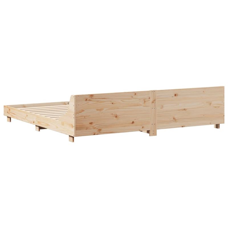 Casa si Gradina - Mobilier - Paturi si accesorii - Paturi - Cadru pat cu tablie 200x200 cm, lemn masiv de pin - Infinity.ro