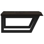 Casa si Gradina - Mobilier - Comode si corpuri - Masute de toaleta - Raft pentru lavoar montat pe perete, otel și lemn masiv stejar, maro închis și negru, mărime 60x50x2 cm, model trapez - Infinity.ro