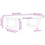 Casa si Gradina - Mobilier - Comode si corpuri - Masute de toaleta - Raft pentru lavoar montat pe perete, otel și lemn masiv stejar, maro închis și negru, mărime 60x50x2 cm, model trapez - Infinity.ro