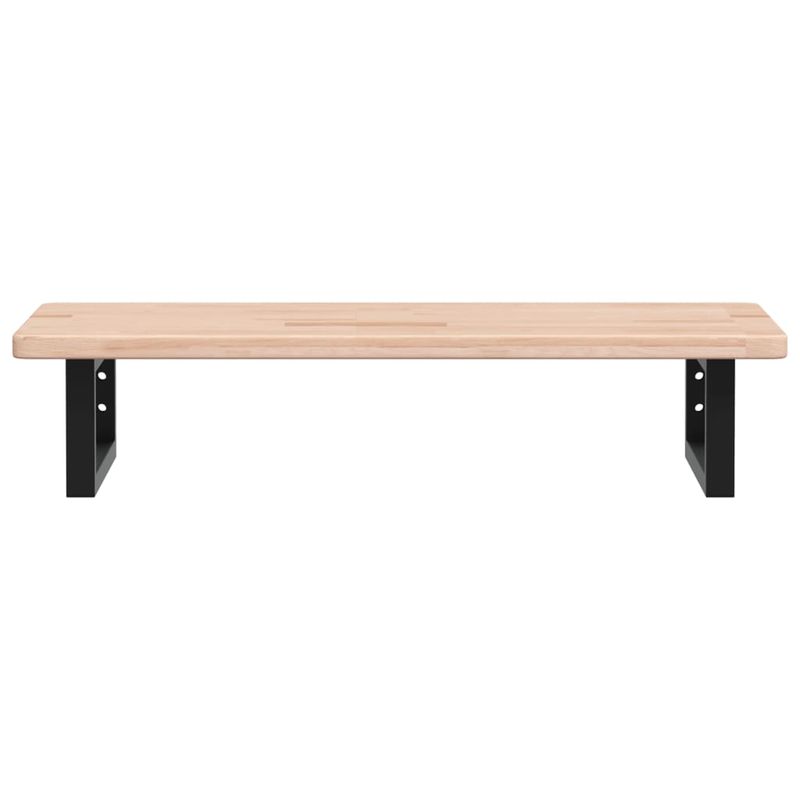 Casa si Gradina - Mobilier - Biblioteci si rafturi - Rafturi - Raft pentru lavoar montat pe perete, otel și lemn masiv stejar, maro și negru, mărime 80x40x2.5 cm, model dreptunghiular - Infinity.ro