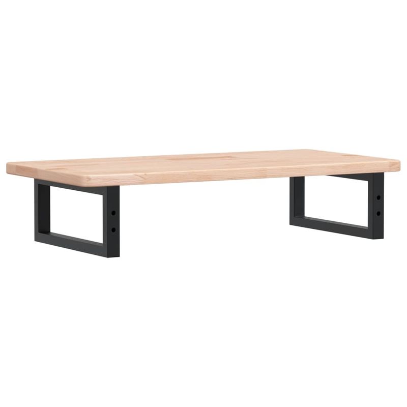 Casa si Gradina - Mobilier - Biblioteci si rafturi - Rafturi - Raft pentru lavoar montat pe perete, otel și lemn masiv stejar, maro și negru, mărime 80x40x2.5 cm, model dreptunghiular - Infinity.ro
