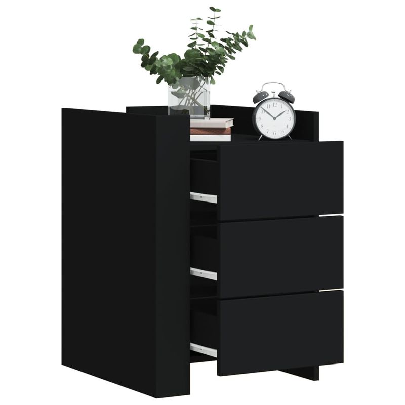 Casa si Gradina - Mobilier - Comode si corpuri - Noptiere - Noptiera, negru, 45x50x65 cm, lemn prelucrat - Infinity.ro