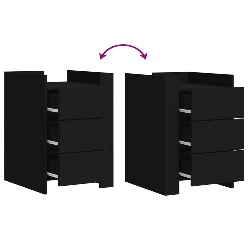 Casa si Gradina - Mobilier - Comode si corpuri - Noptiere - Noptiera, negru, 45x50x65 cm, lemn prelucrat - Infinity.ro