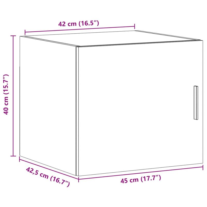 Casa si Gradina - Mobilier - Comode si corpuri - Comode - Dulap de perete, gri sonoma, 45x42,5x40 cm, lemn prelucrat - Infinity.ro