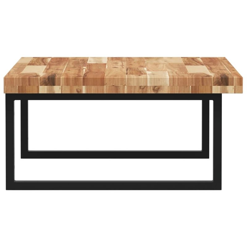 Casa si Gradina - Mobilier - Biblioteci si rafturi - Rafturi - Raft pentru lavoar montat pe perete, otel și lemn masiv acacia, maro închis și negru, mărime 80x60x4 cm, model dreptunghiular - Infinity.ro