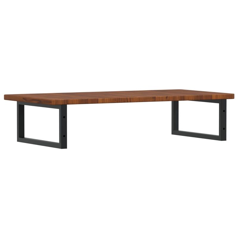 Casa si Gradina - Mobilier - Biblioteci si rafturi - Rafturi - Raft pentru lavoar montat pe perete, otel și lemn masiv stejar, maro închis și negru, mărime 100x50x2.5 cm, model dreptunghiular - Infinity.ro