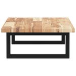 Casa si Gradina - Mobilier - Biblioteci si rafturi - Rafturi - Raft pentru lavoar montat pe perete, otel și lemn masiv acacia, maro și negru, mărime 100x40x2 cm, model dreptunghiular - Infinity.ro