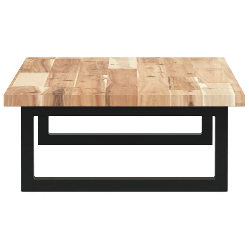 Casa si Gradina - Mobilier - Biblioteci si rafturi - Rafturi - Raft pentru lavoar montat pe perete, otel și lemn masiv acacia, maro și negru, mărime 100x40x2 cm, model dreptunghiular - Infinity.ro