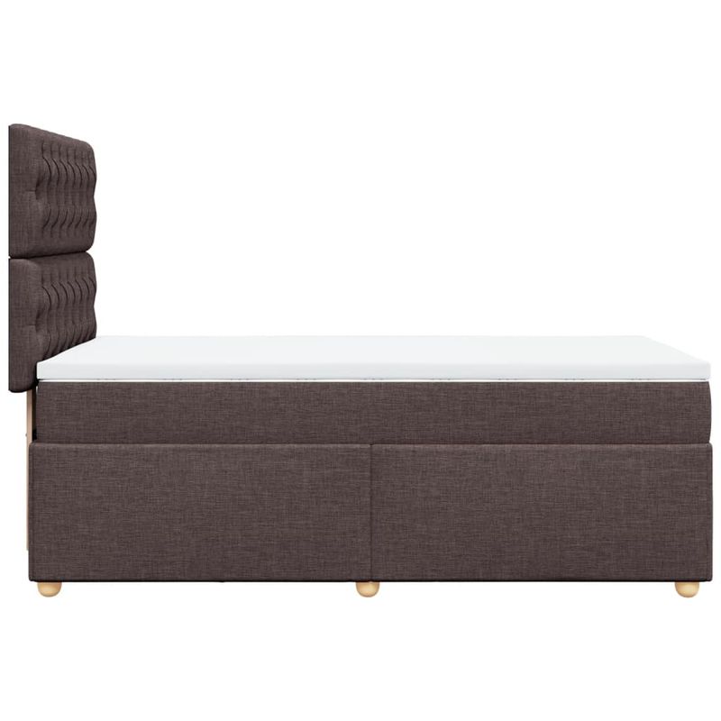 Casa si Gradina - Mobilier - Paturi si accesorii - Paturi - Pat box spring cu saltea, maro inchis, 80x200 cm, textil - Infinity.ro