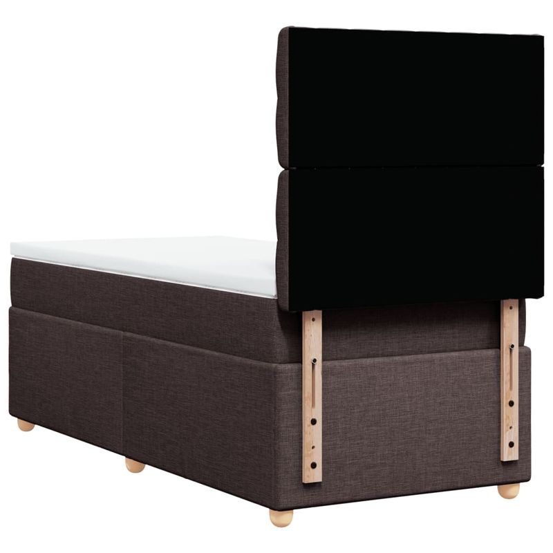 Casa si Gradina - Mobilier - Paturi si accesorii - Paturi - Pat box spring cu saltea, maro inchis, 80x200 cm, textil - Infinity.ro