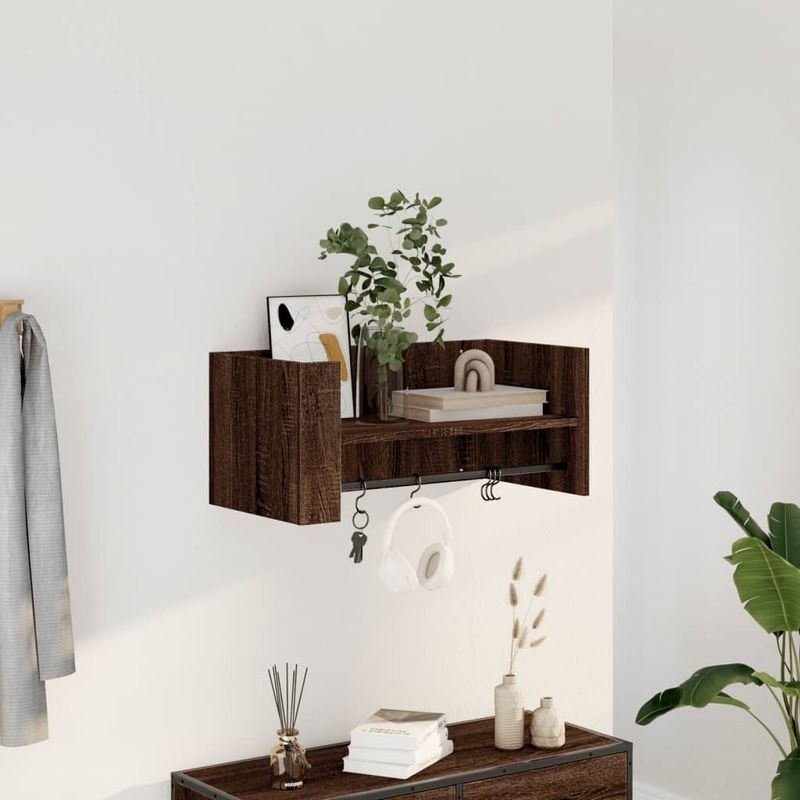 Casa si Gradina - Mobilier - Biblioteci si rafturi - Rafturi - Raft de perete, stejar maro, 70,5x35x30,5 cm, lemn prelucrat - Infinity.ro