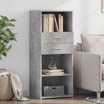 Casa si Gradina - Mobilier - Comode si corpuri - Corpuri bucatarie - Dulap inalt, gri beton, 50x42,5x124 cm, lemn prelucrat - Infinity.ro
