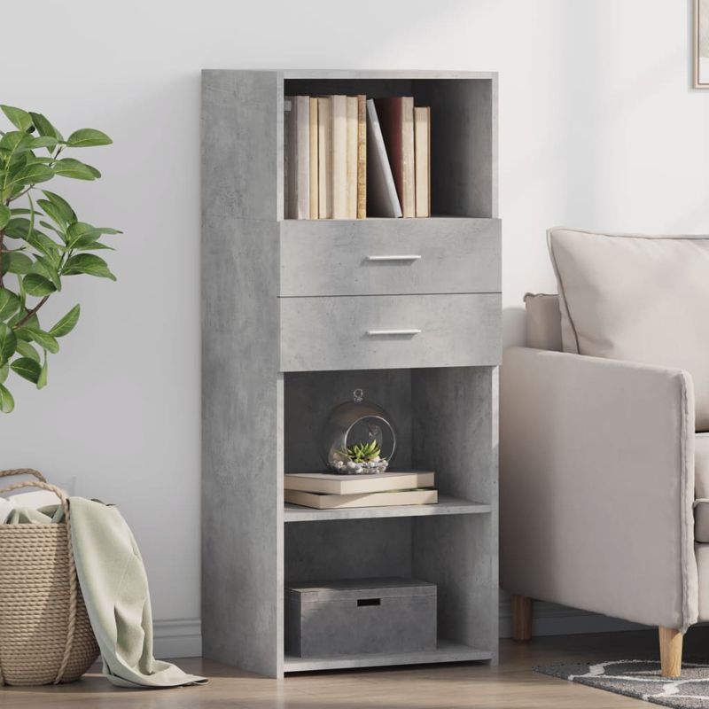 Casa si Gradina - Mobilier - Comode si corpuri - Corpuri bucatarie - Dulap inalt, gri beton, 50x42,5x124 cm, lemn prelucrat - Infinity.ro