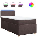 Casa si Gradina - Mobilier - Paturi si accesorii - Paturi - Pat box spring cu saltea, maro inchis, 100x200 cm, textil - Infinity.ro