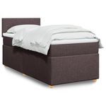 Casa si Gradina - Mobilier - Paturi si accesorii - Paturi - Pat box spring cu saltea, maro inchis, 100x200 cm, textil - Infinity.ro