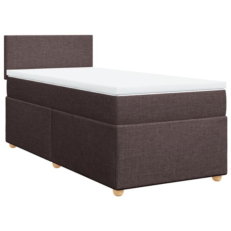Casa si Gradina - Mobilier - Paturi si accesorii - Paturi - Pat box spring cu saltea, maro inchis, 100x200 cm, textil - Infinity.ro