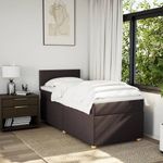 Casa si Gradina - Mobilier - Paturi si accesorii - Paturi - Pat box spring cu saltea, maro inchis, 100x200 cm, textil - Infinity.ro