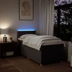 Casa si Gradina - Mobilier - Paturi si accesorii - Paturi - Pat box spring cu saltea, maro inchis, 100x200 cm, textil - Infinity.ro