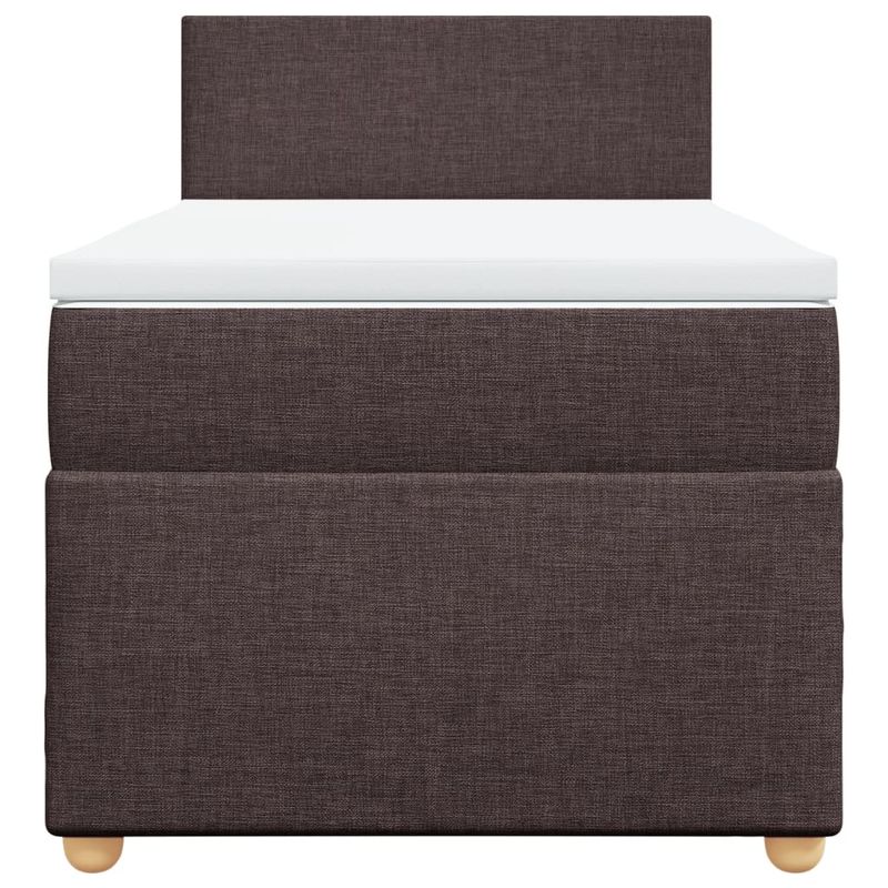 Casa si Gradina - Mobilier - Paturi si accesorii - Paturi - Pat box spring cu saltea, maro inchis, 100x200 cm, textil - Infinity.ro