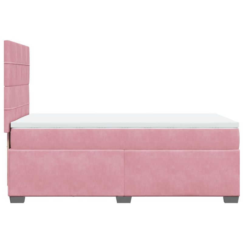 Casa si Gradina - Mobilier - Paturi si accesorii - Paturi - Pat box spring cu saltea, roz, 80x200 cm, catifea - Infinity.ro