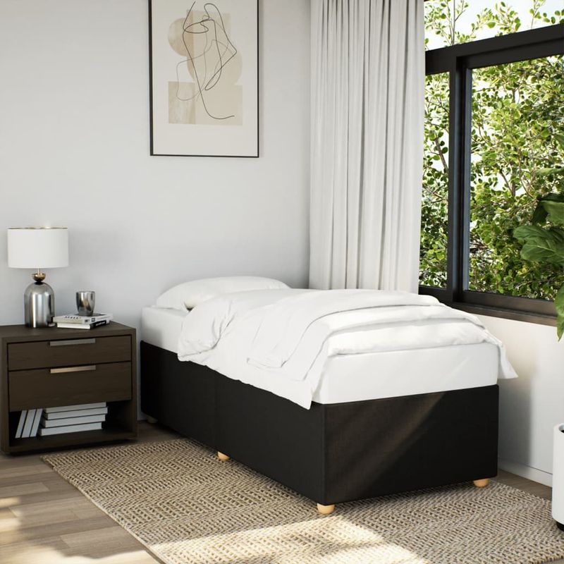 Casa si Gradina - Mobilier - Paturi si accesorii - Paturi - Cadru de pat, negru, 90 x 200 cm, material textil - Infinity.ro