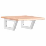 Casa si Gradina - Mobilier - Biblioteci si rafturi - Rafturi - Raft pentru lavoar montat pe perete, otel și lemn masiv stejar, maro deschis și alb, mărime 40x50x2 cm, model trapez - Infinity.ro