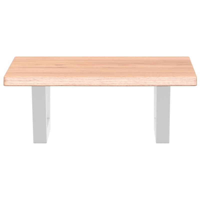 Casa si Gradina - Mobilier - Biblioteci si rafturi - Rafturi - Raft pentru lavoar montat pe perete, otel și lemn masiv stejar, maro deschis și alb, mărime 40x50x2 cm, model trapez - Infinity.ro