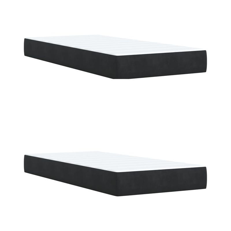 Casa si Gradina - Mobilier - Paturi si accesorii - Paturi - Pat box spring cu saltea, negru, 200x200 cm, catifea - Infinity.ro