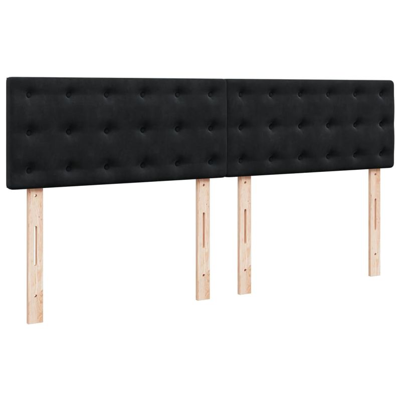 Casa si Gradina - Mobilier - Paturi si accesorii - Paturi - Pat box spring cu saltea, negru, 200x200 cm, catifea - Infinity.ro