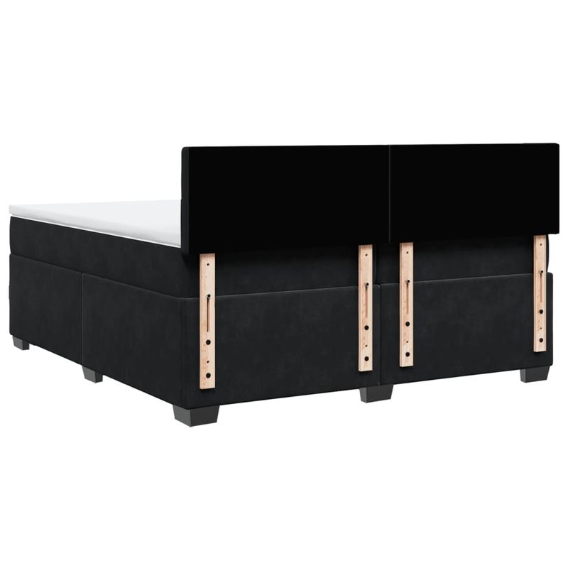 Casa si Gradina - Mobilier - Paturi si accesorii - Paturi - Pat box spring cu saltea, negru, 200x200 cm, catifea - Infinity.ro