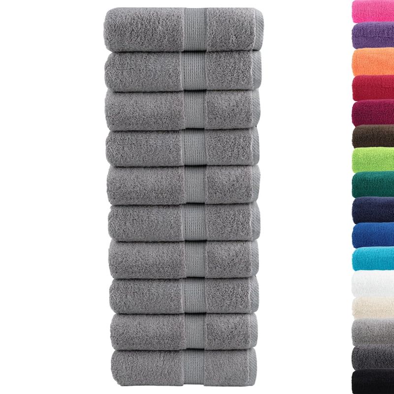 Casa si Gradina - Textile si covoare - Textile baie - Prosoape - Prosoape oaspeti premium 10 buc. gri 30x50cm 600gsm 100% bumbac - Infinity.ro