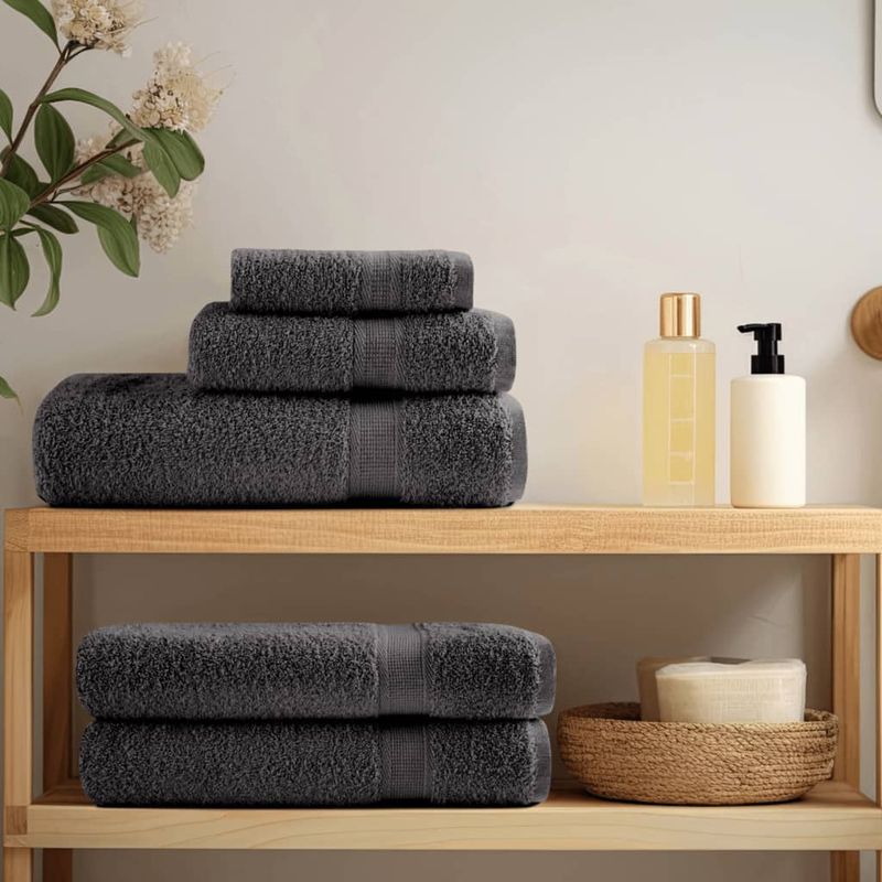 Casa si Gradina - Textile si covoare - Textile baie - Prosoape - Prosoape premium 50 buc Antracit 30x30cm 600gsm 100% bumbac - Infinity.ro