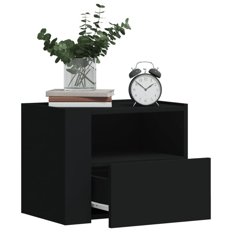 Casa si Gradina - Mobilier - Comode si corpuri - Noptiere - Noptiera de perete, negru, 45x30x35 cm - Infinity.ro